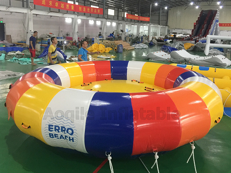 Hot sale Commercial Towable Inflatable colourful Rolling Donut Water Disco Boat