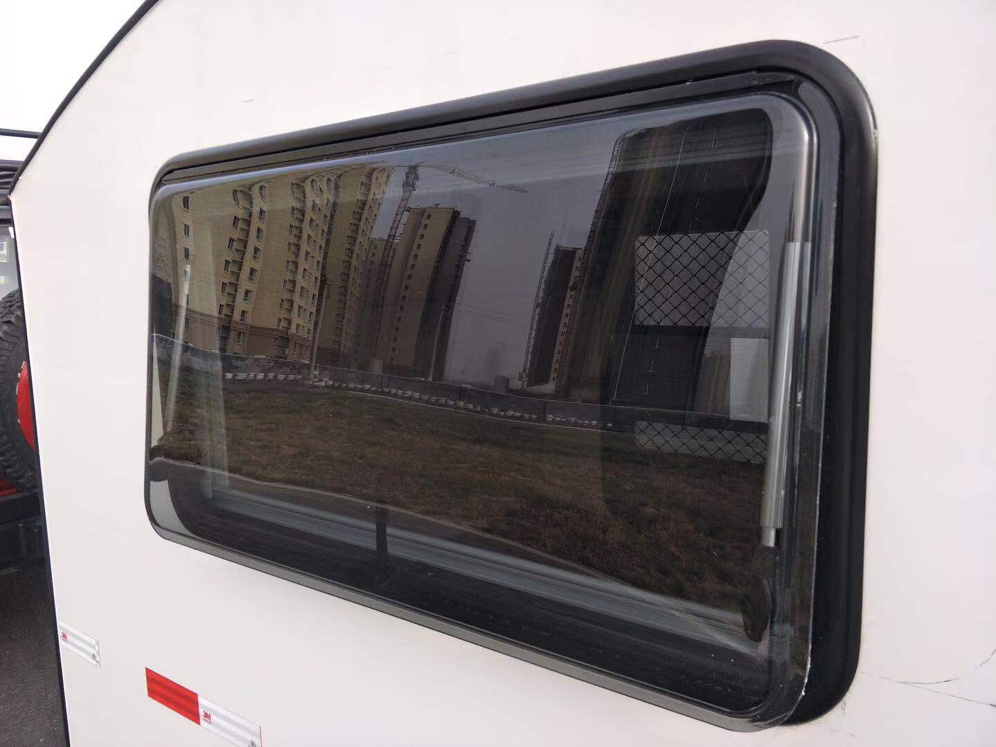 Caravan Window With Black Tempered Glass Aluminum Swing Push Out Windows With Double Glazed