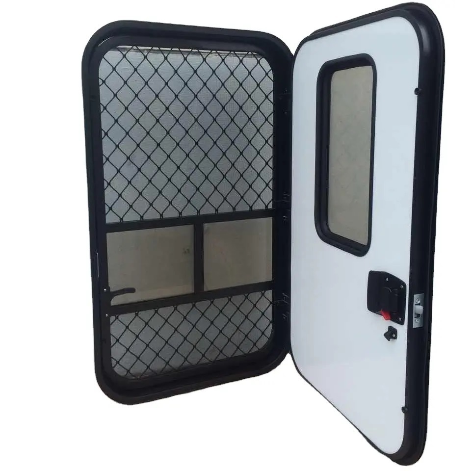 Low price 650*950 RV door teardrop screen motorhome caravan camper entry doors