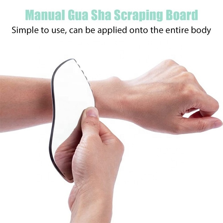 2024 Hot Selling Guasha Scrap Skin Body Massage Tool Mini Metal Stainless Steel Gua Sha Board