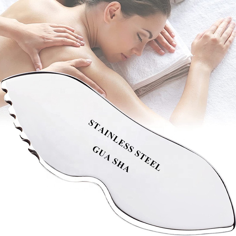 2024 Hot Selling Guasha Scrap Skin Body Massage Tool Mini Metal Stainless Steel Gua Sha Board