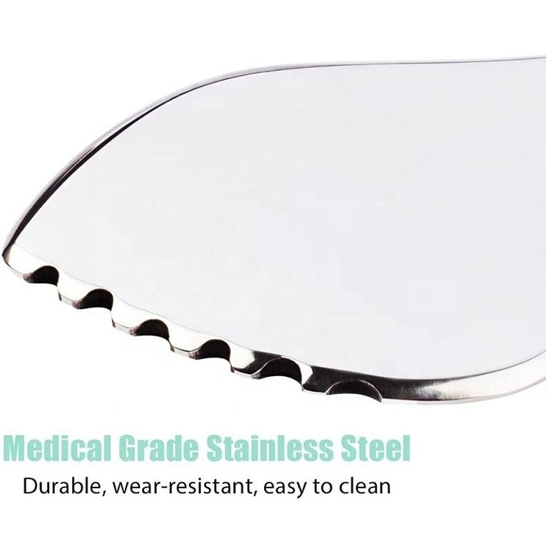 2024 Hot Selling Guasha Scrap Skin Body Massage Tool Mini Metal Stainless Steel Gua Sha Board