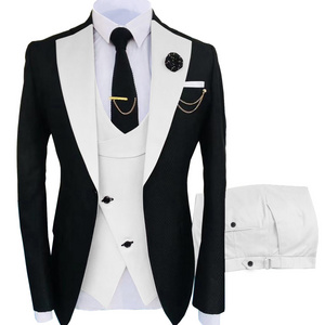 Men Tuxedo Suits Wedding Slim Blazer 3 Piece Dress Business Elegant Party Jacket Vest Pants Men's Suits Blazer High Quality