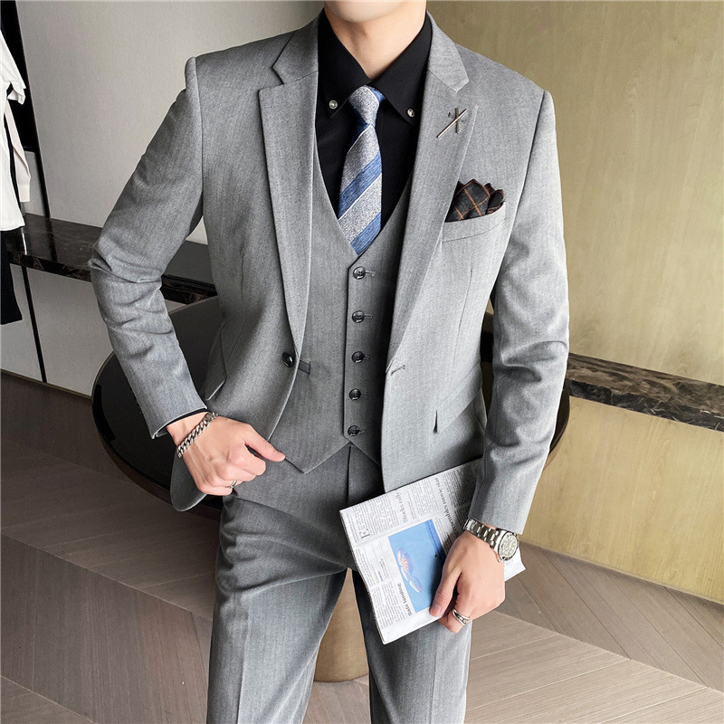 2024 Design 3 Pieces Pant Coat Slimming Suit Groom Mens Tuxedo Suits Black Formal Men's Suits