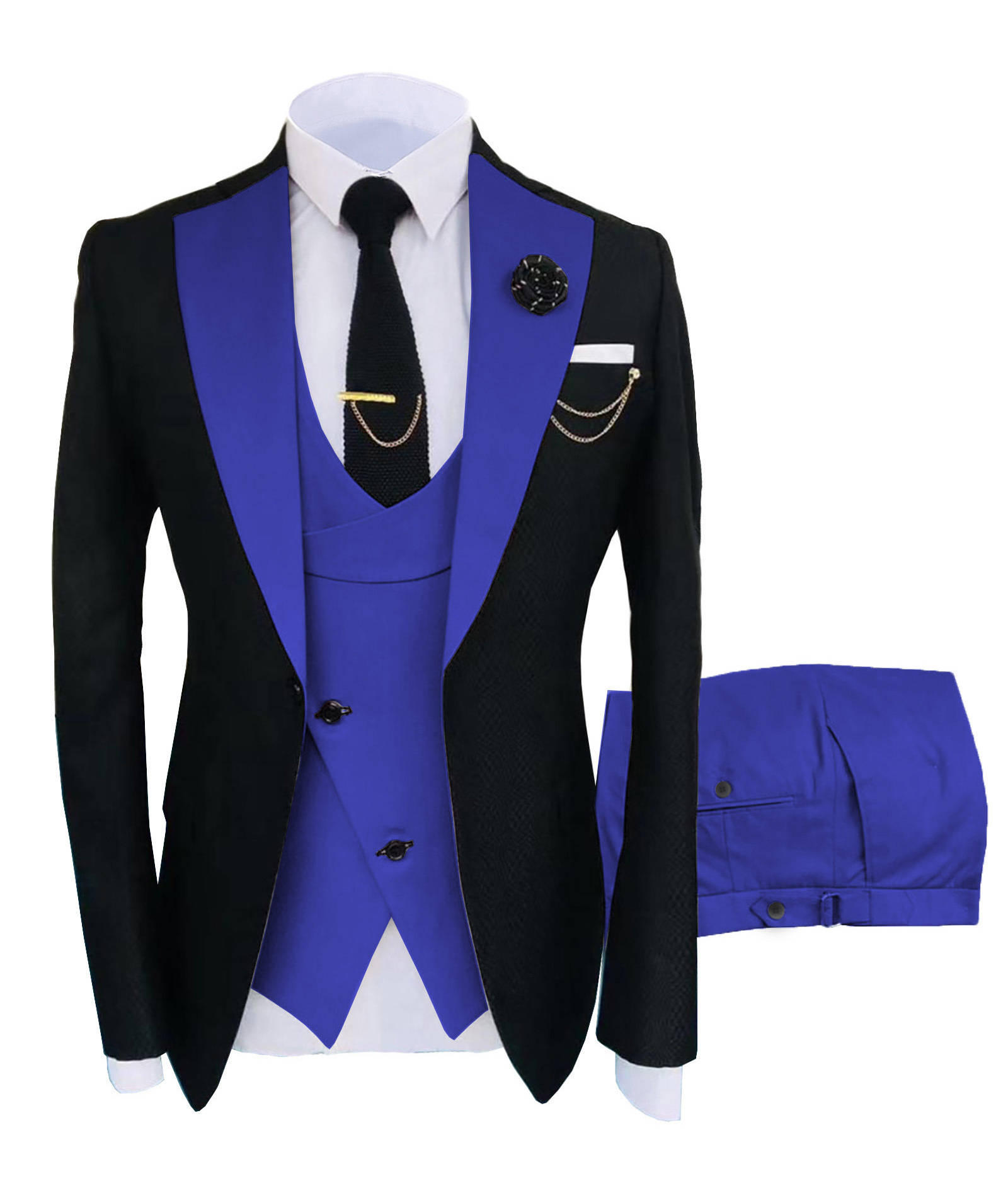 Men Tuxedo Suits Wedding Slim Blazer 3 Piece Dress Business Elegant Party Jacket Vest Pants Men's Suits Blazer High Quality