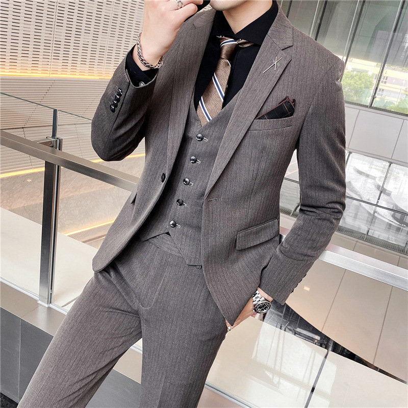 2024 Design 3 Pieces Pant Coat Slimming Suit Groom Mens Tuxedo Suits Black Formal Men's Suits