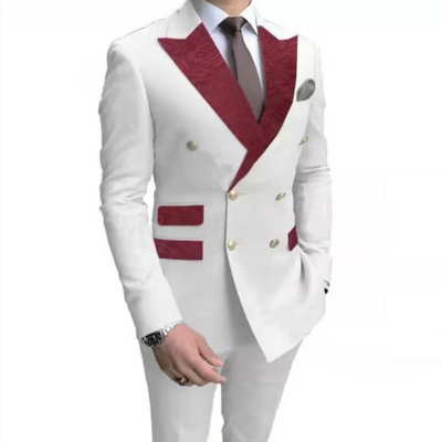 7XL Men's Two-Piece Wedding Suits Casual Double Breasted Costume Homme Plus Size Men's Suits & Blazer