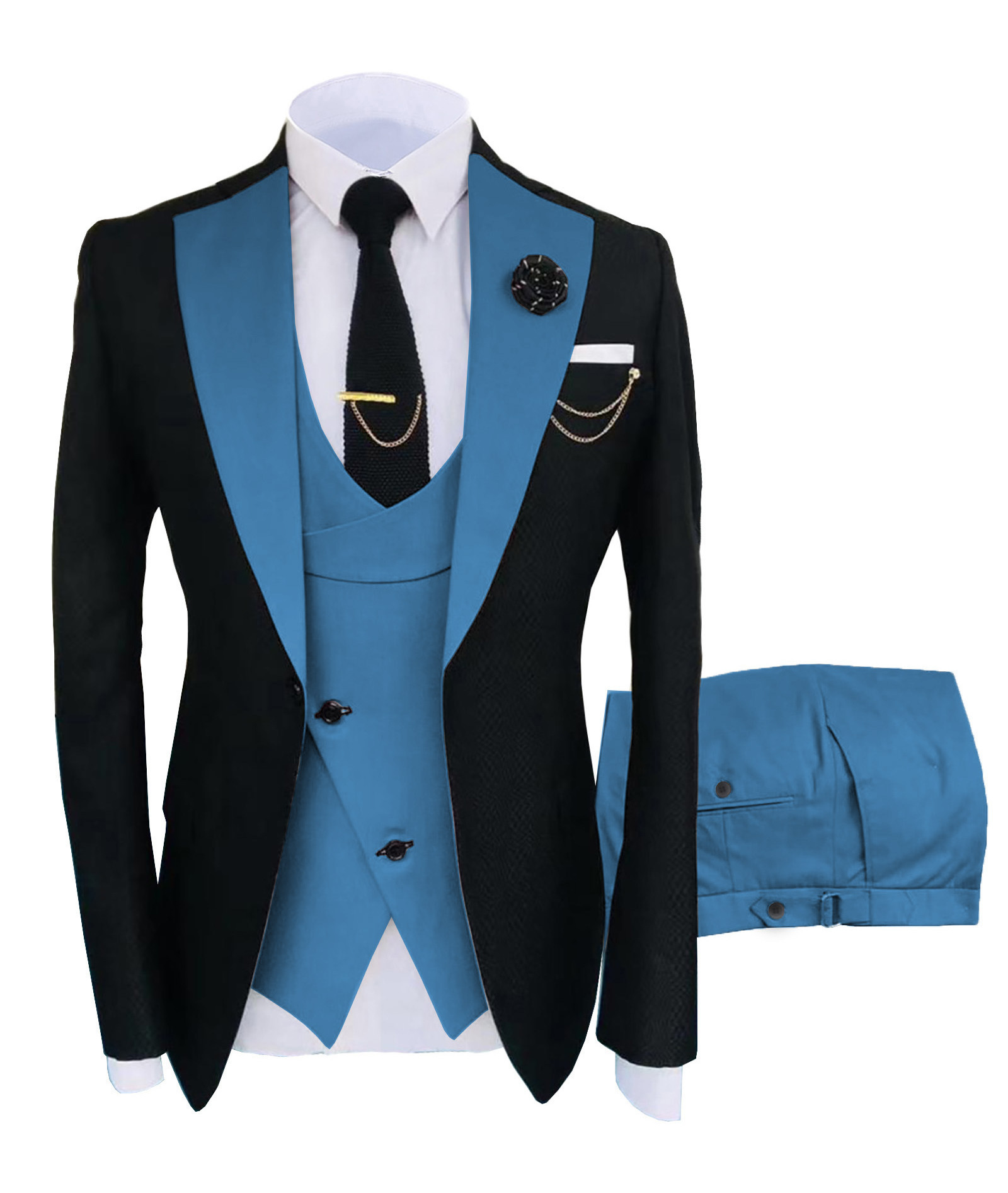 Men Tuxedo Suits Wedding Slim Blazer 3 Piece Dress Business Elegant Party Jacket Vest Pants Men's Suits Blazer High Quality