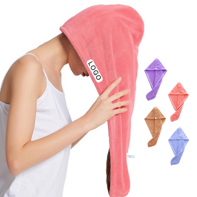 Super Absorbent Customized Logo Microfiber Dry Hair Turban Salon Towel Ladies Dry Hair Towel Microfiber solid color