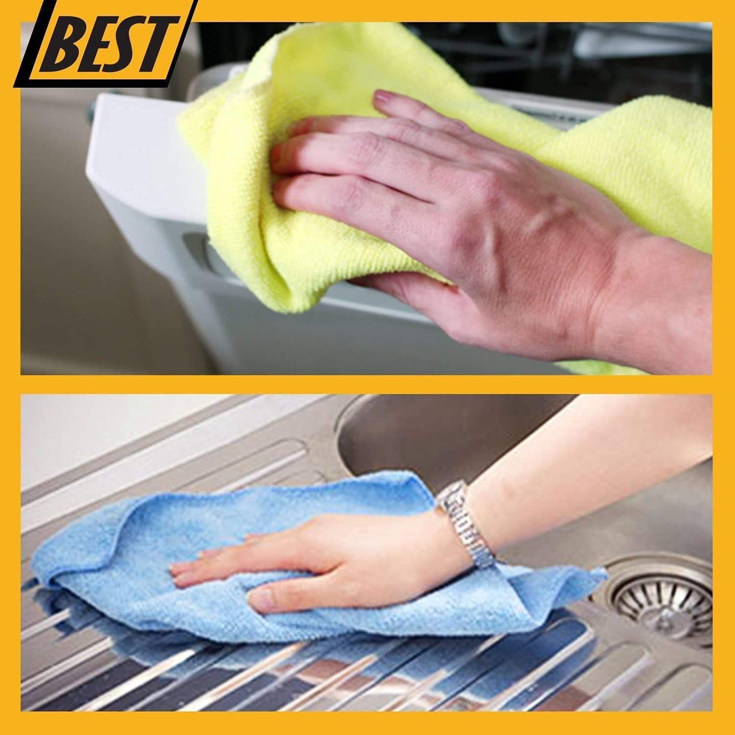 Absorbent Soft Washing Cloths Custom Package Logo Label Microfiber Cleaning Cloth Lint Free Towels for Household