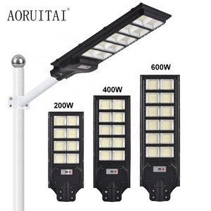 AORUITAI Remote Control IP65 ABS Lamp 200Watt 400Watt 600Watt Solar Powered Led Street Light