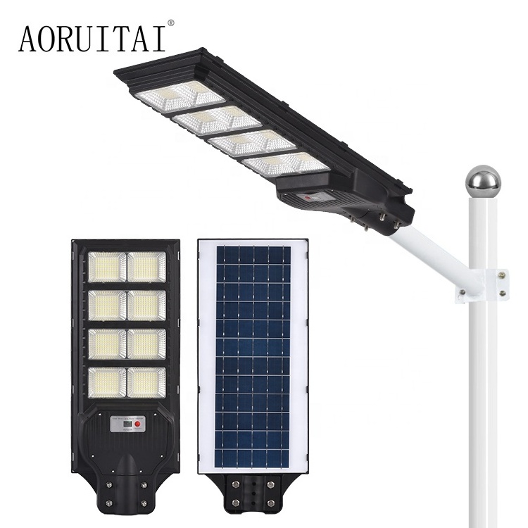 AORUITAI Remote Control IP65 ABS Lamp 200Watt 400Watt 600Watt Solar Powered Led Street Light