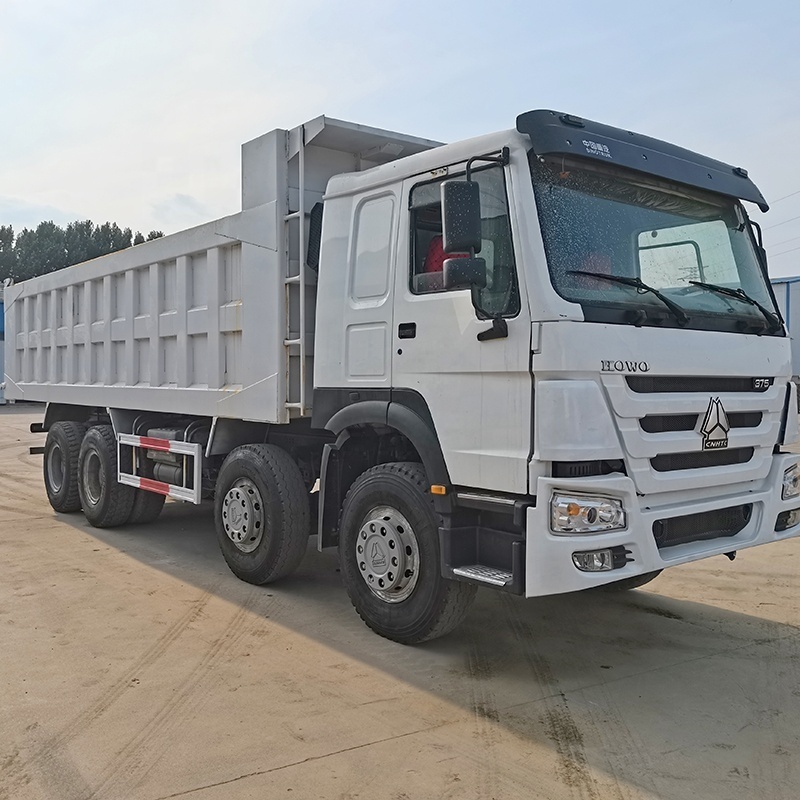 second hand sino howo 8x4 12 tires 371 375 hp diesel engine heavy duty 50 tons dump truck with high quality