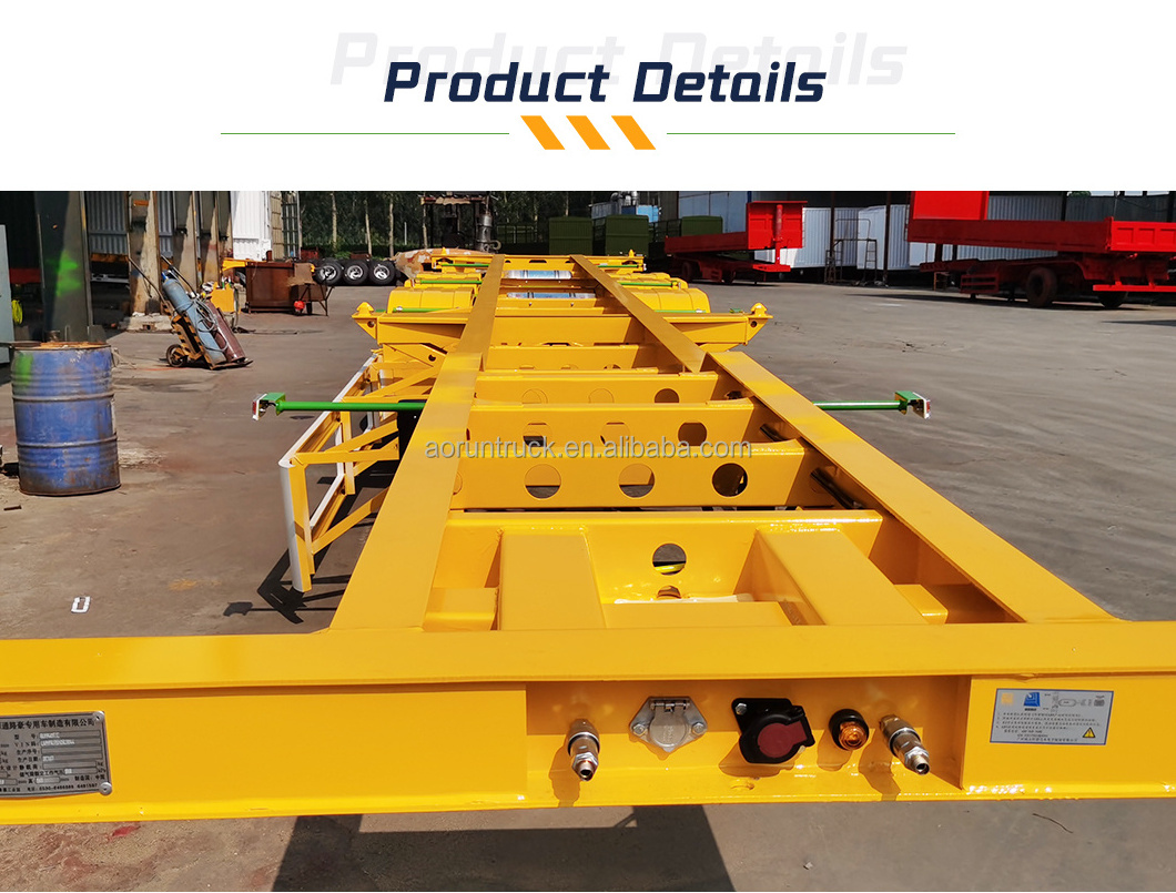 20ft 40ft Skeleton Heavy Duty Semi ISO Container Chassis For container Transit in Terminal