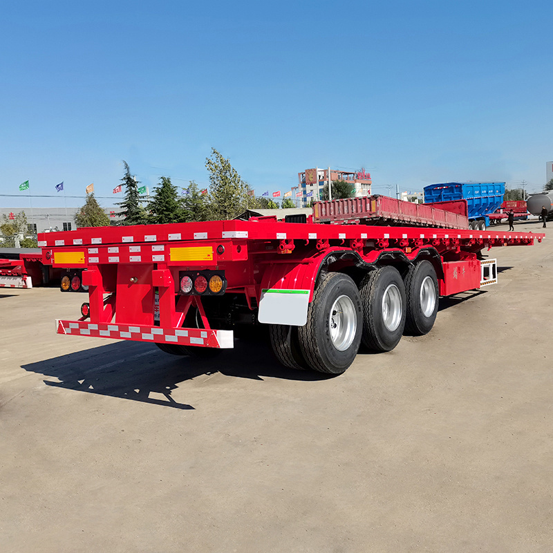 20 -40 FT 2/3 axles container heavy factory used new flat bed semi trailer for sale