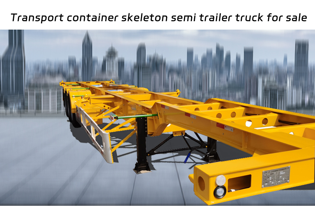 20ft 40ft Skeleton Heavy Duty Semi ISO Container Chassis For container Transit in Terminal