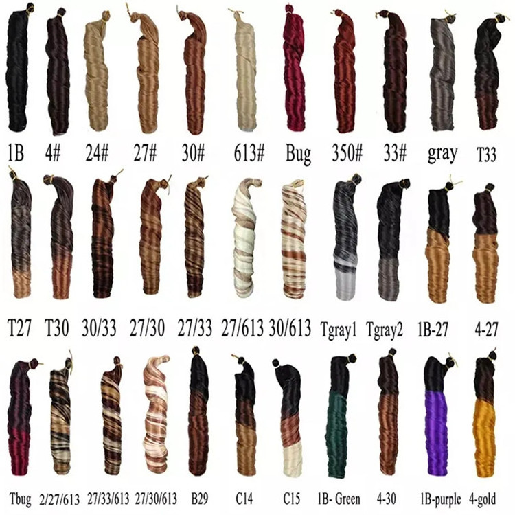 For black people wholesale body wave spanish spiral french curl braids crochet extension ombre synthetic curly braiding hair