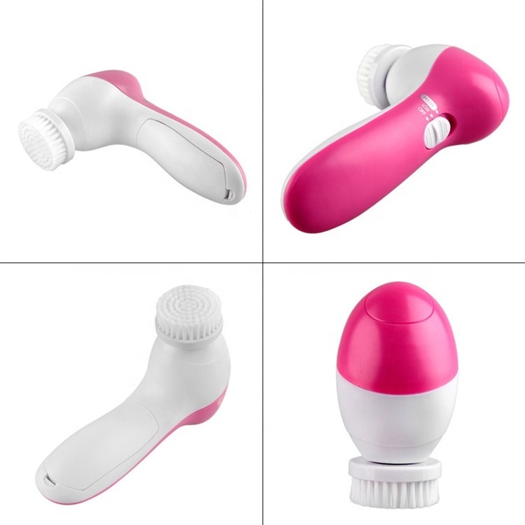 5 in 1 facial cleansing brush / sonic face cleanser and massager brush /waterproof facial cleansing spin brush set