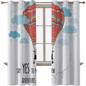 Wholesale Cartoon,Inspirational Quote Say Yes to New Adventures Cute 3D Printed window curtains for bathroom