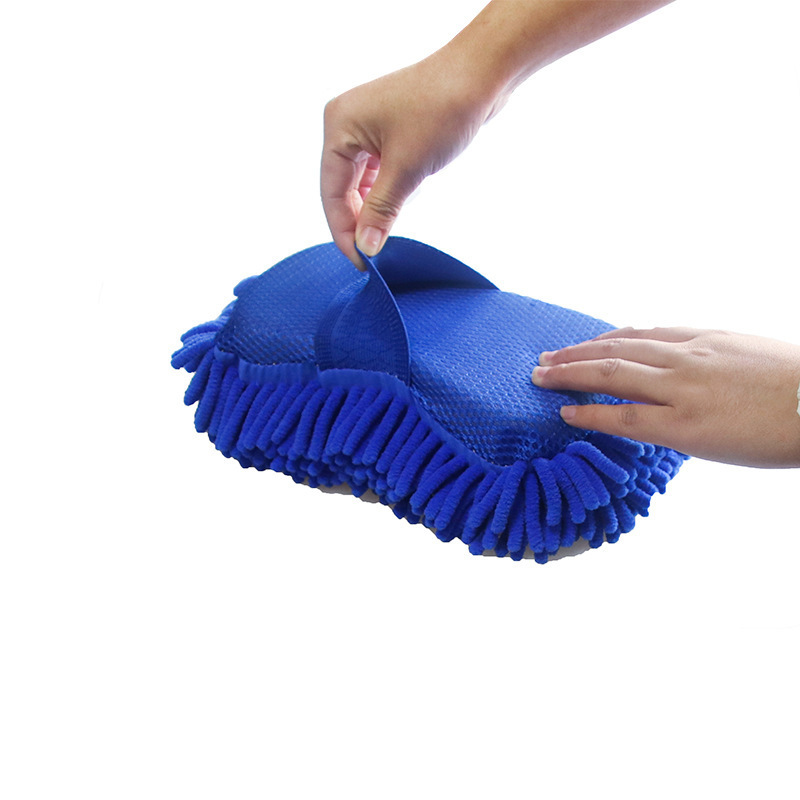 High Quality Premium Soft Car Cleaning Sponge Colorful Chenille Microfiber Car Wash Sponge