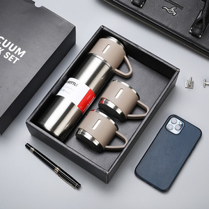 2024 Business Custom Gift Logo Travel Coffee mug Outdoor Tea 304 Stainless Steel Vacuum Flask Set Gift Box Vacuum Flask Sets