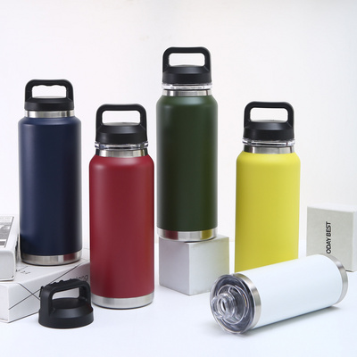 Wholesale Thermos Yetys 18/36/64 0z Coolers Tumblers Vacuum Insulated Stainless Steel Water Bottle with chug lid