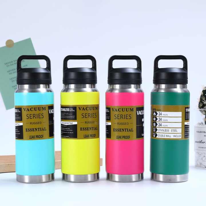 Custom 18oz 26oz 36oz Double Wall Stainless Steel Yetys Termos Water Bottle Vacuum Flasks Thermoses Thermal Bottle With Chug lid