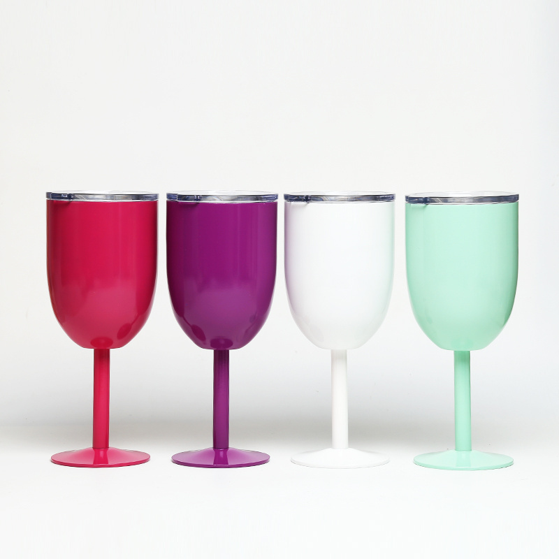 Goblet Tumbler Double Wall Stem Wine Goblet Wine Glasses Custom Metal Stainless Steel CLASSIC Party Cups White Box + OPP Bag OSL