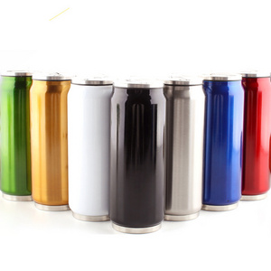 Car travel vacuum insulated cola shape stainless steel water bottle flask can fancy mug coffee thermoses with straw