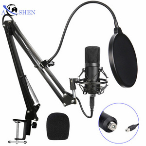 OEM USB Professional Condenser Microphone Sound Card BM800 Set Recording Studio Microphone For Computer Laptop Mic Kit