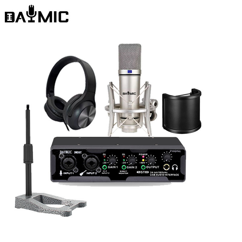 Professional Studio record 34mm Large Diaphragm microphone Monitors Headphones sound card home Broadcast Equipment