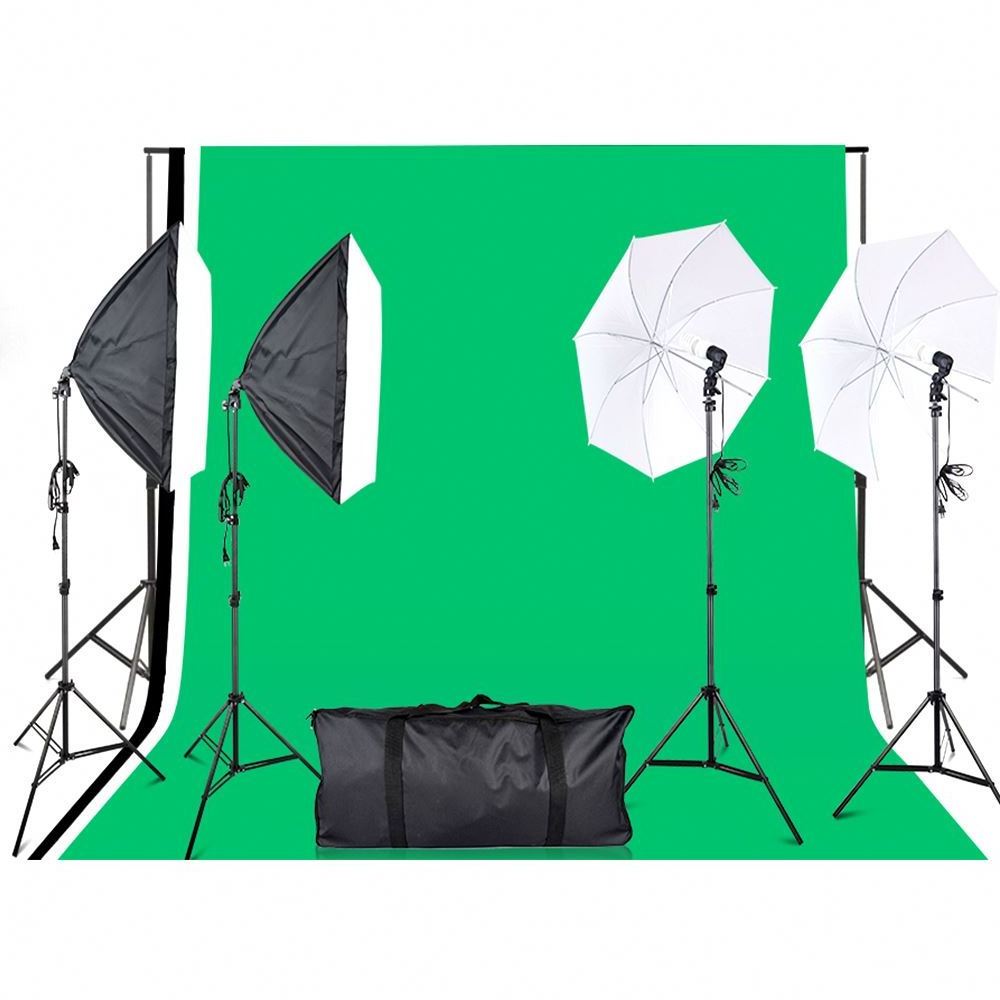 Wholesale photo studio lighting backdrop stand kit softbox 5500k umbrella soft box for photograph video shooting livestream