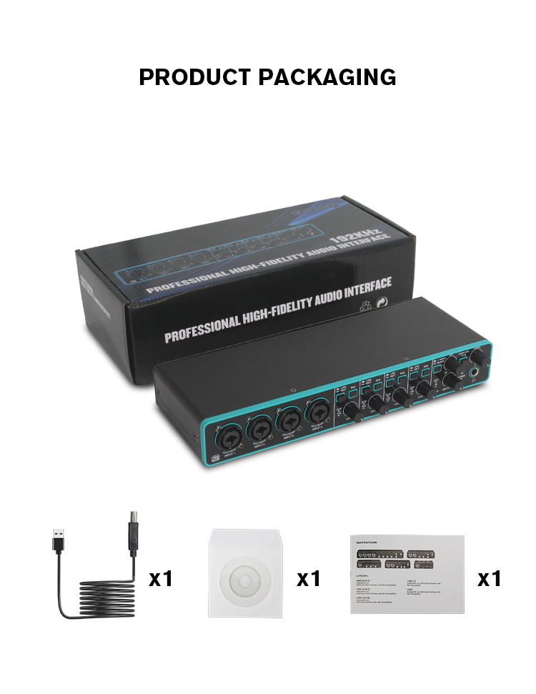 Professional  3rd gen 4i4 usb Pc Computer Sound Cards Audio Interface music studio record equipment