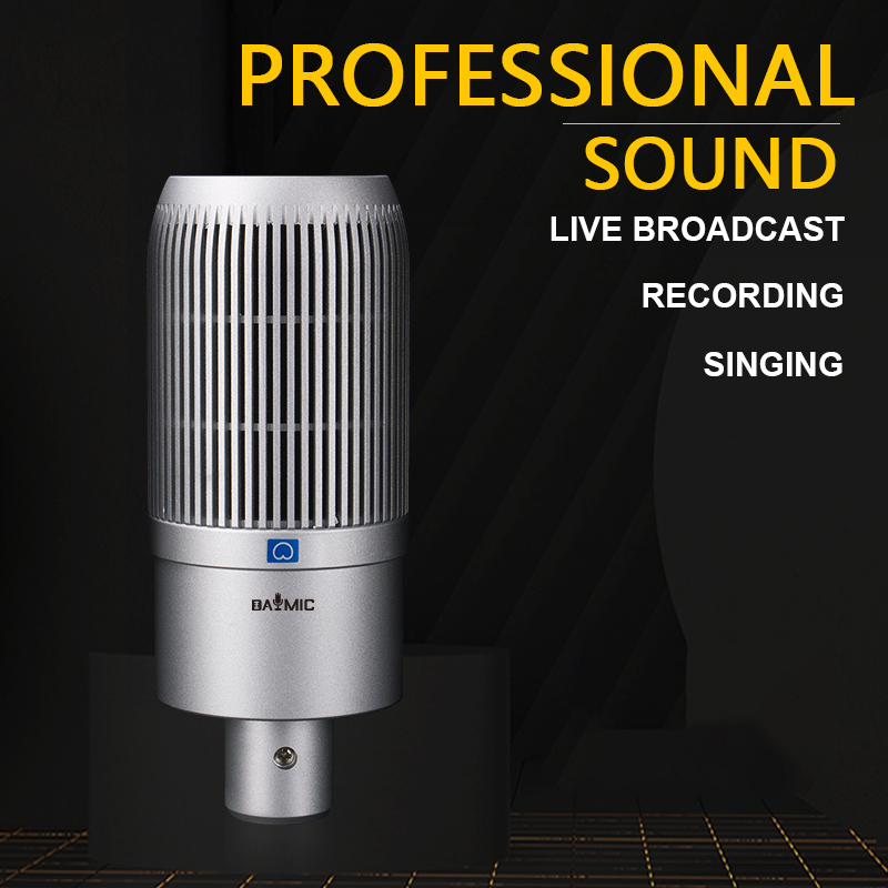 DAYMIC Professional Large diaphragm Microphone With sound card for Broadcasting Musical instrument recording