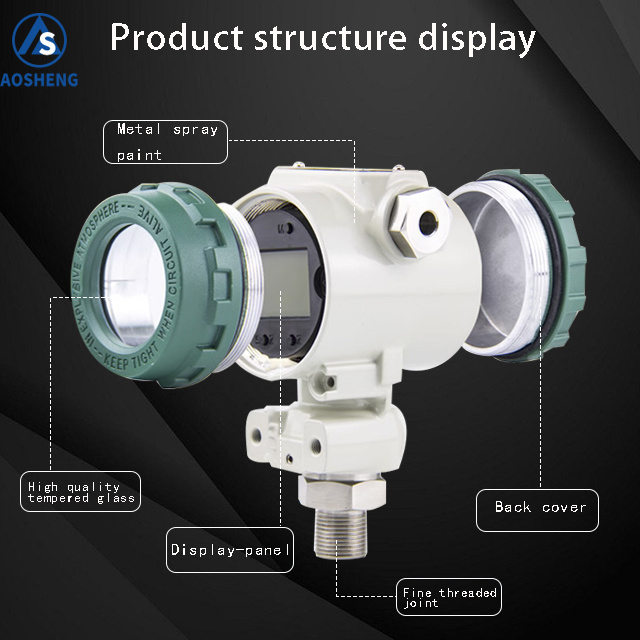 AOSHENG Led Belt Display Pressure Transmitter Diffused Silicon Pressure Transmitter Pressure Transducer 4-20ma Dc24v