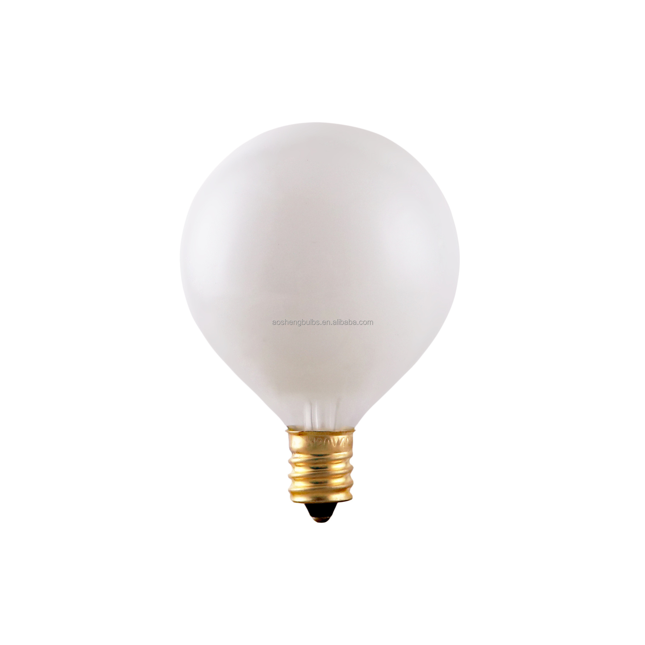 G16.5 E12 Pearl White Bulb G50 Incandescent Bulb G16.5 Globe E12 Incandescent Candelabra Base 120V25W E12 BULB