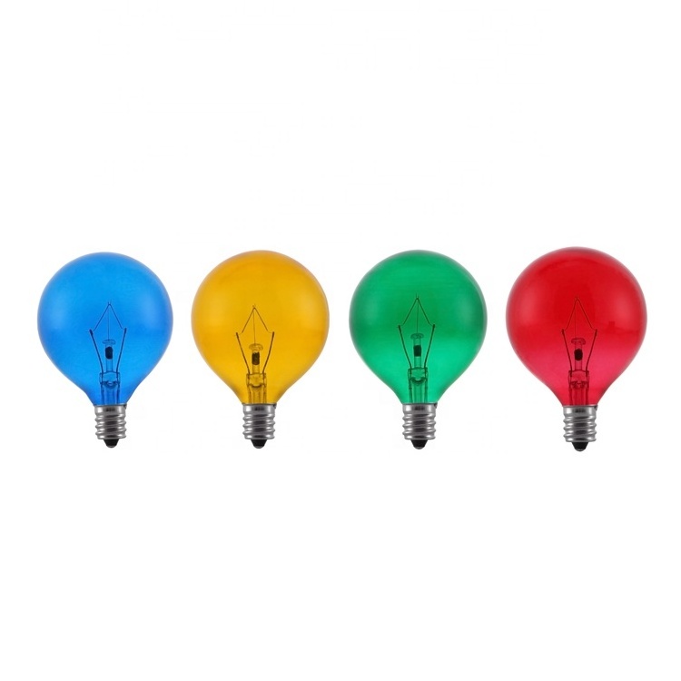 G16.5 E12 Pearl White Bulb G50 Incandescent Bulb G16.5 Globe E12 Incandescent Candelabra Base 120V25W E12 BULB