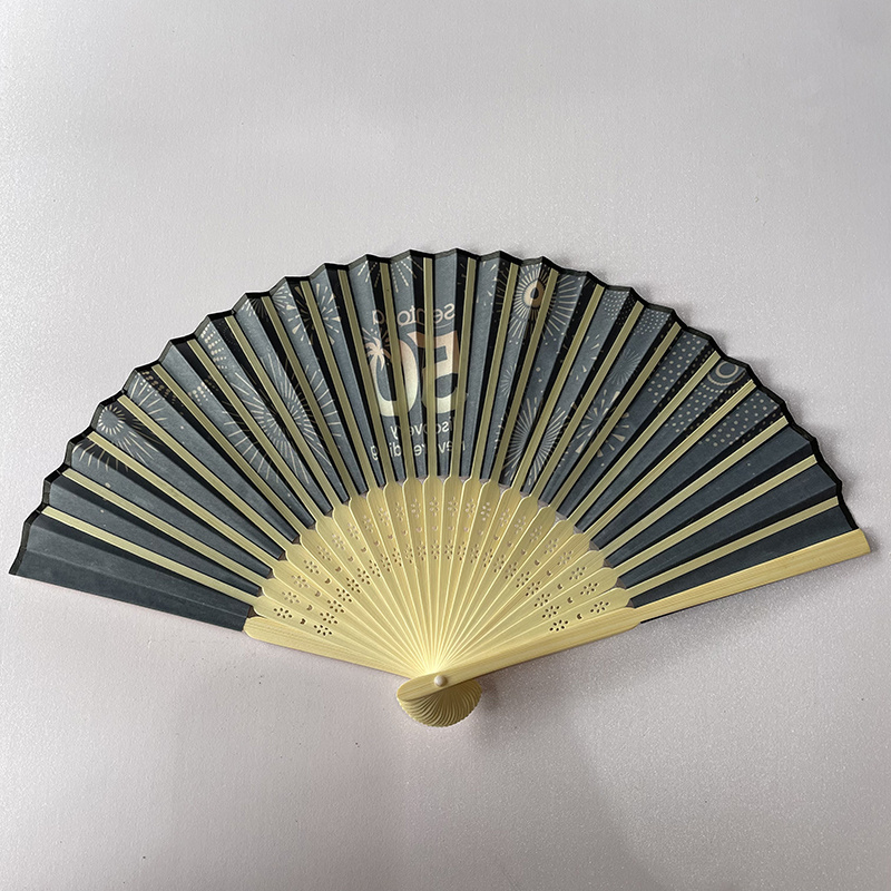 Custom Chinese Promotional Small Bamboo Fabric fan Folding Hand Held Paper Fans as Gift