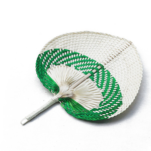 Viet Nam Bamboo Craft Weave Hand Fan Heart/ Handwoven Personalized Palm Hand Fans Rattan Raff