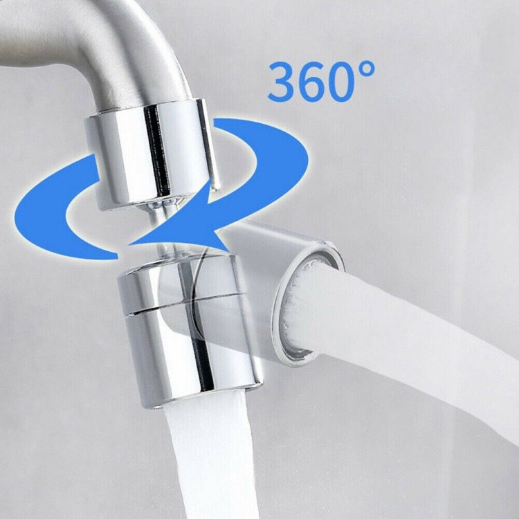 360Degree Swivel Faucet Aerator, Large-Angle Rotating Splash Filter Faucet, Dual-Function 2-Flow Sprayer Faucet Head