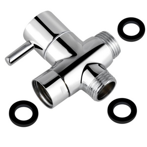 Shower Diverter Valve, G1/2" Solid Brass Universal 3-Way Diverter Valve Replacement Showering Components