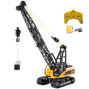 1/14 15 Channel Alloy Diecast Remote Control Crane Tower Engineering Truck RC Hydraulic Excavator Toy Car for Kids