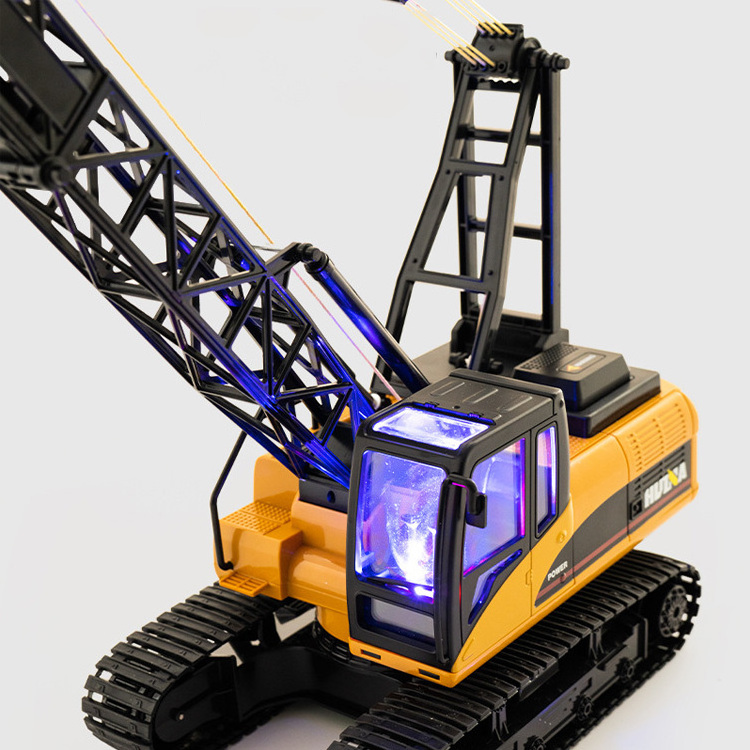 1/14 15 Channel Alloy Diecast Remote Control Crane Tower Engineering Truck RC Hydraulic Excavator Toy Car for Kids