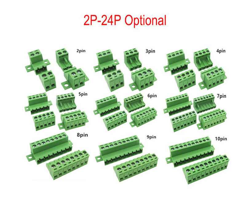 Female Male Aerial Butt Weld with PCB Lock 2EDG15EDGRKC-5.08mm 2P-24P Plugin Screw Wire Cable Terminal Block Connector