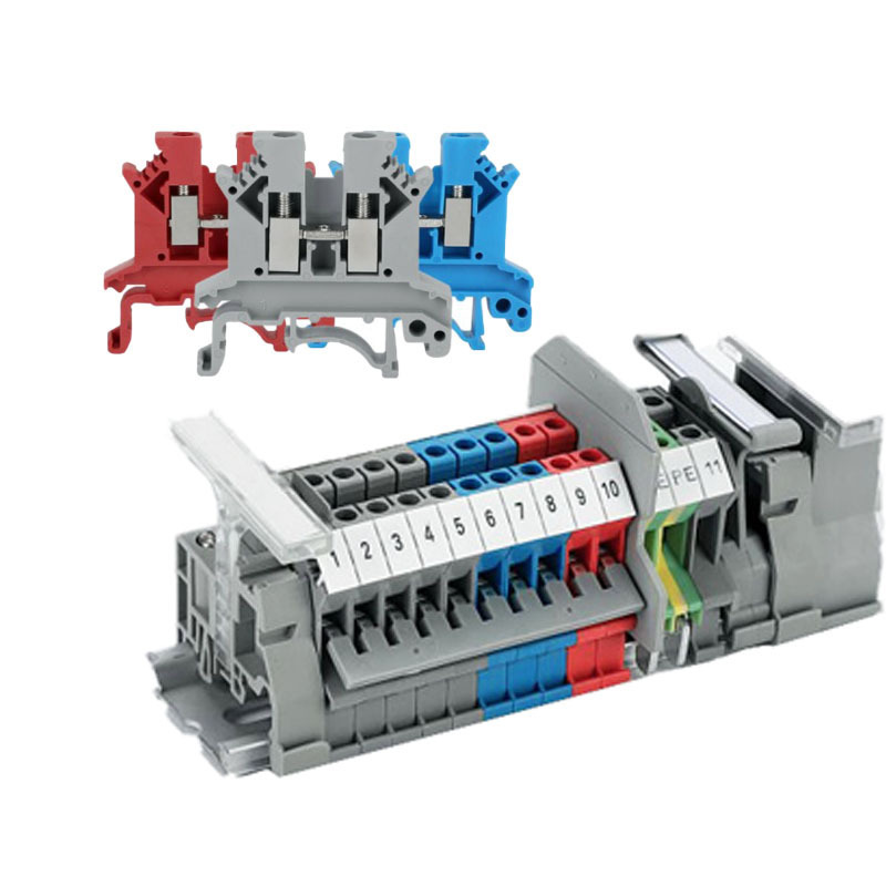 Plastic Nylon UK 2.5B PA66 V0 Electric Universal Installation Panel Mounted Feed Through Screw Cage Din Rail Terminal Block