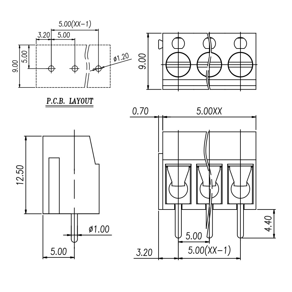 KF300 5.0 2P 3P PCB UNIVERSAL SCREW TERMINAL BLOCKS BLUE PLASTIC HEIGHT 12.5mm DG300 5.0mm PITCH 2PIN 3PIN CAN BE COMBINED