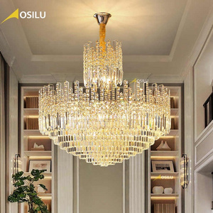 hotel lighting fixtures silver color chandeliers ceiling luxury modern lamp home decor lights