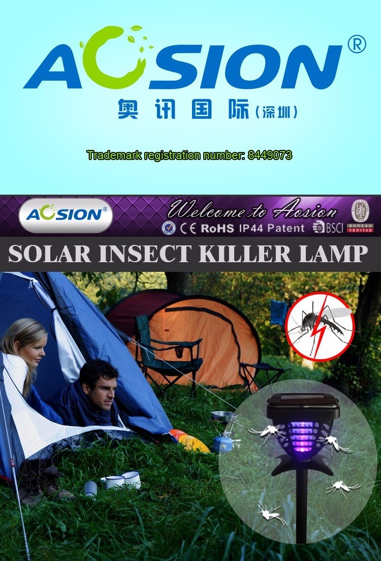 Garden Solar Mosquito Killer Lamp Electronic Insect Killer Fly Killer Bug Zapper with LED Lights