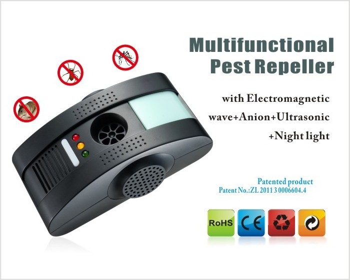 3 IN 1 Multi-function Indoor Electromagnetic Ultrasonic Pest Control Insect Cockroaches Bed Bugs Mouse Repellent