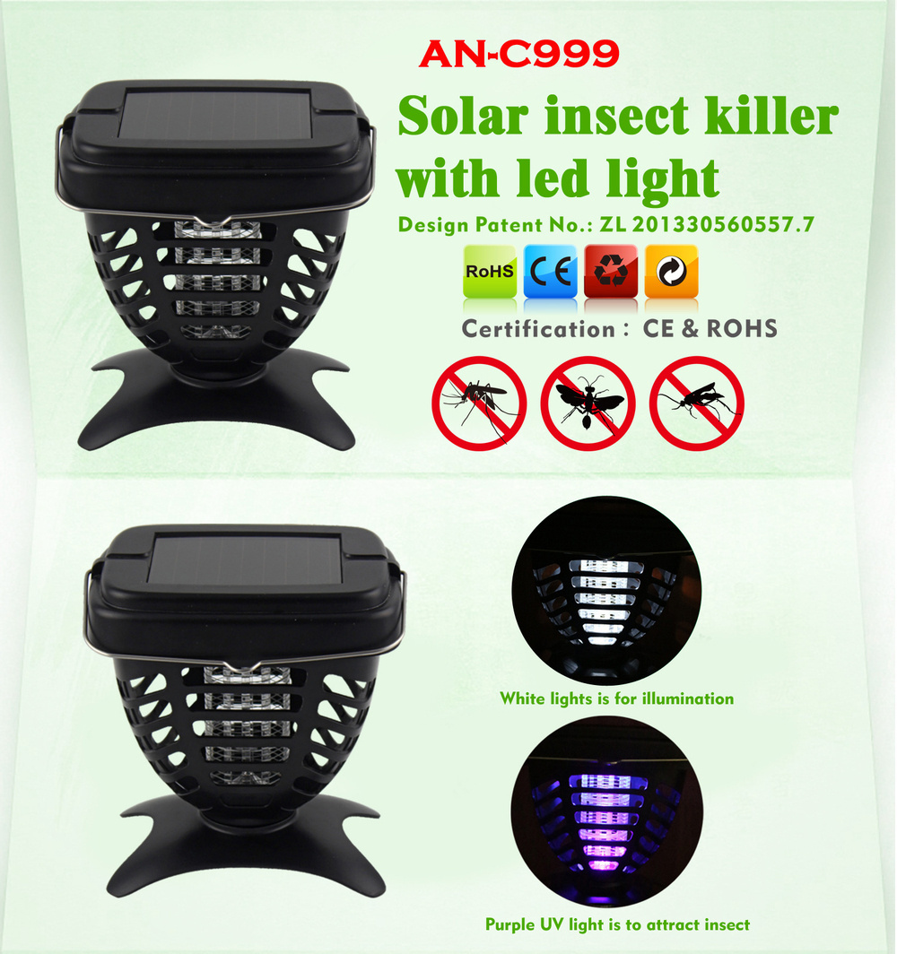 Aosion Commercial Bug Zapper Electric Insect Fly Solar Mosquito Killer Lamp